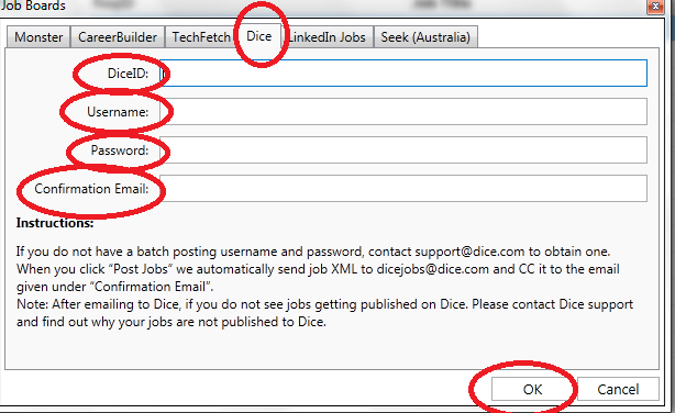 Posting Jobs to Dice