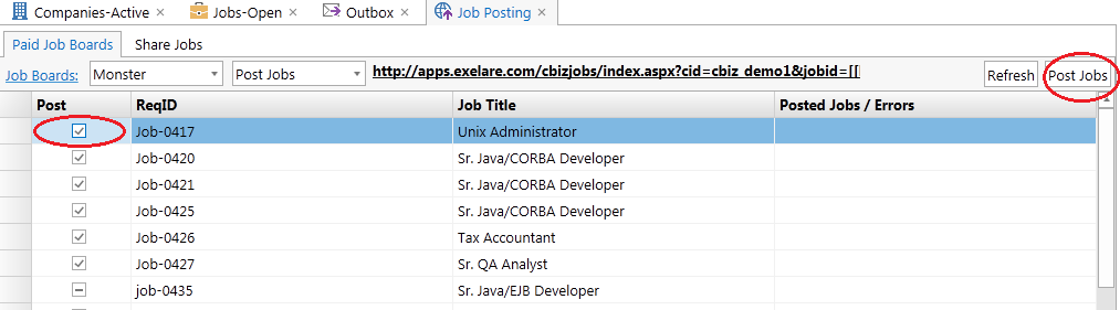 Posting Jobs to Dice