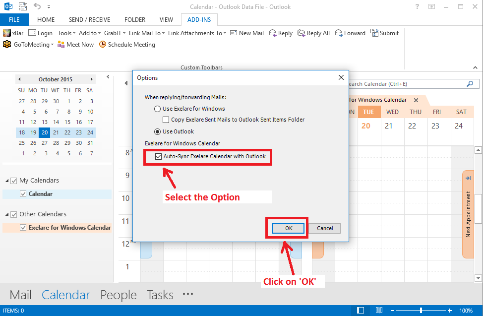 Setup Calendar 'Auto-Sync' (Outlook 2013)