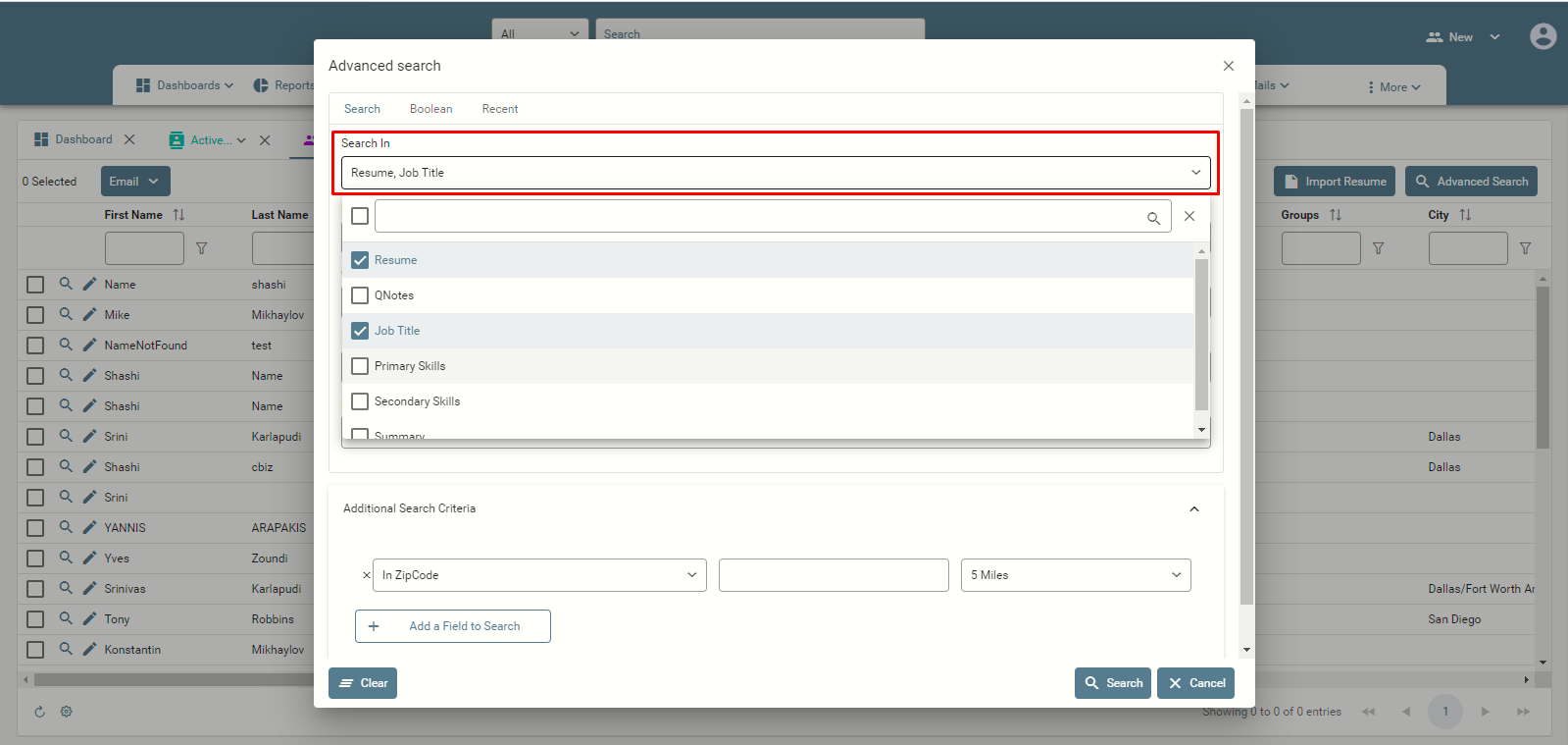 Advanced Search 2