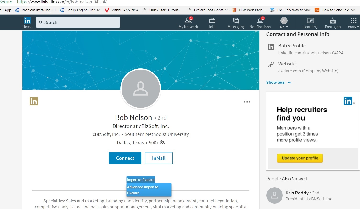 Installing the LinkedIn Chrome Extension "Exelare LinkedIn Integration"