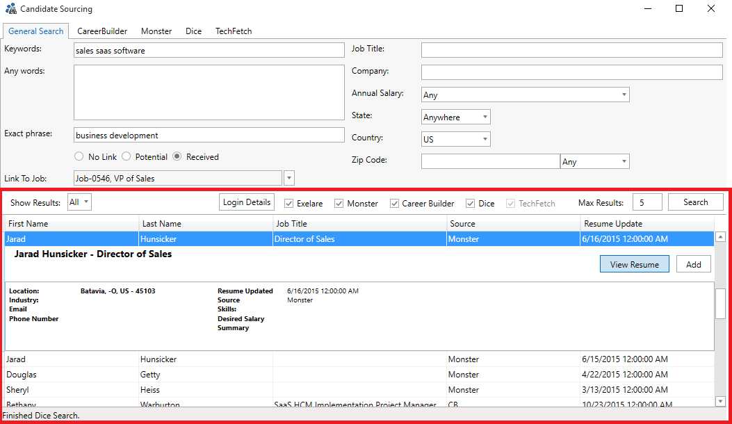 Candidate Sourcing