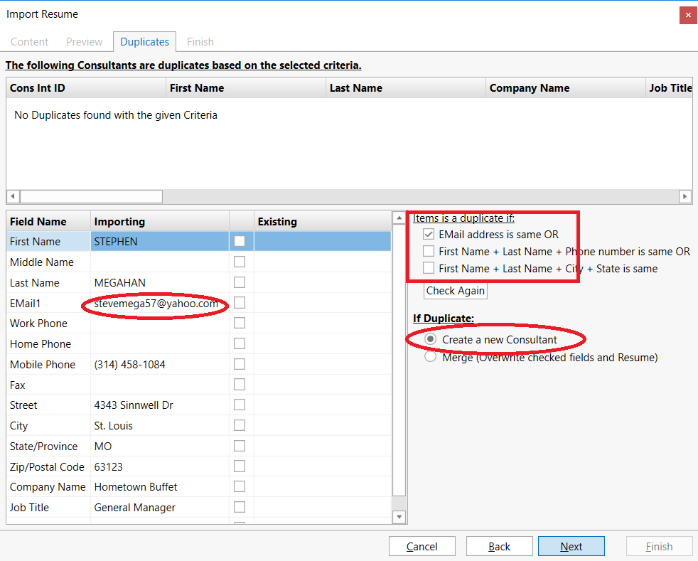 Importing Candidate Resumes from a Single File (one at a time)