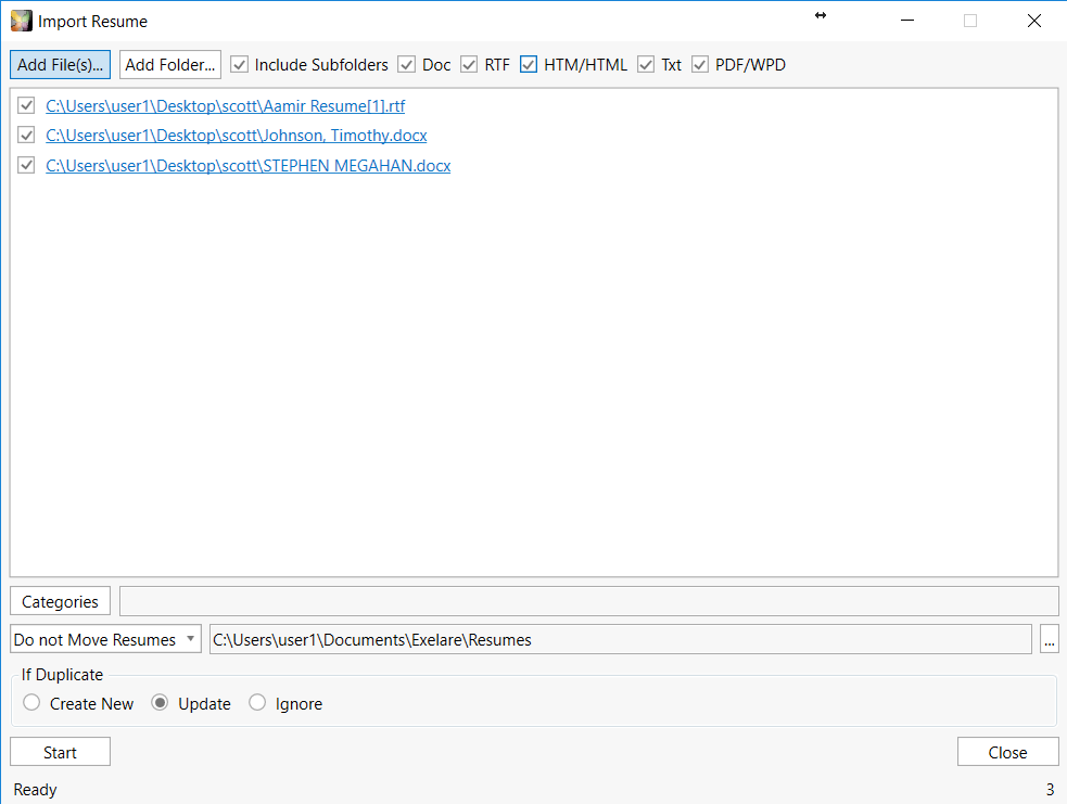 Importing Candidate Resumes From Multiple Files (Bulk Resume Import)