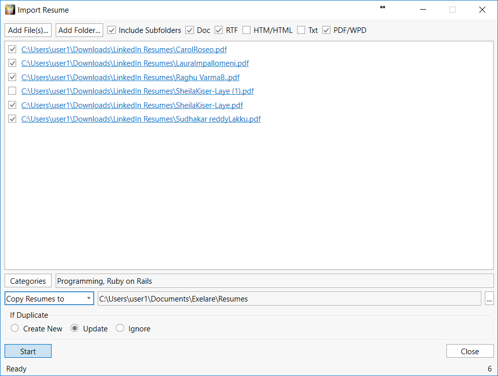 Importing Candidate Resumes From Multiple Files (Bulk Resume Import)